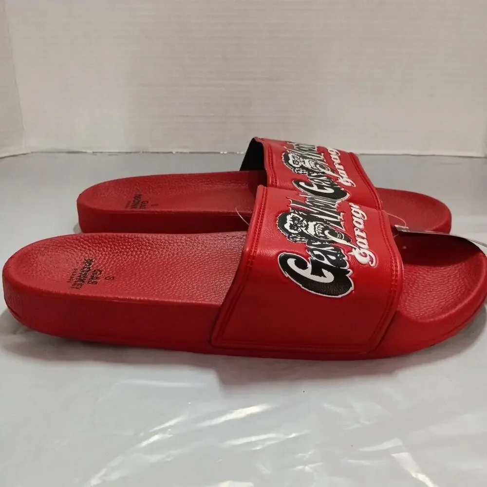 Gas Monkey Garage Slides‎ Sandals Men's Size 8 Red